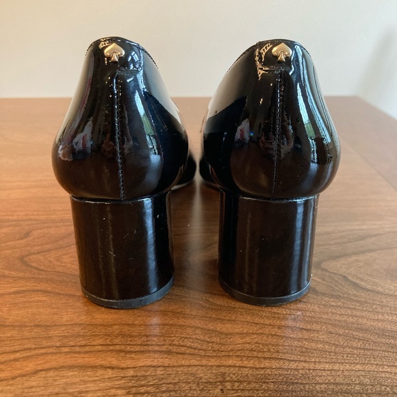 Kate Spade Black Block Heel Patent Pumps SZ 8 - Picture 3 of 7